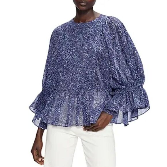 Ted Baker London Amelaa Printed Puff Sleeve Blouse 1 - Picture 1 of 11